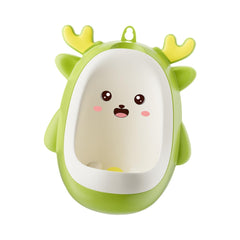 Pisoar pentru Baieti, Kadeny, 0-8 Ani, in Forma de Cerb, Perie Inclusa, Montare pe Perete, Carlig Autoadeziv Inclus, 29.8 x 23.8 cm, Verde