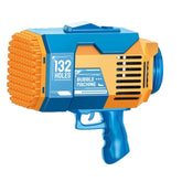Pistol pentru Baloane de Sapun, Kaveny, 132 de Gauri, Lumini Colorate, Tavita, Lichid, Baterie de Li, Cablu de Incarcare, 25cm x 13cm x 26cm, Albastru