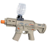 Mitraliera de jucarie electrica Kaveny cu bile de hidrogen de gel, gun bluster, tragere in rafala, varsta peste 6 ani, 2 in 1 bile si ventuze, ochelari de protectie, 5000 de bile incluse, cablu de incarcare, 27x31.5 cm, Mp9, crem
