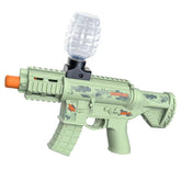 Mitraliera de jucarie electrica Kaveny cu bile de hidrogen de gel, gun bluster, tragere in rafala, varsta peste 6 ani, ochelari de protectie, 5000 de bile incluse, cablu de incarcare, 27x31.5 cm, Mp9, verde