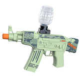 Mitraliera de jucarie electrica Kaveny cu bile de hidrogen de gel, gun bluster, tragere in rafala, varsta peste 6 ani, ochelari de protectie, 5000 de bile incluse, cablu de incarcare, 28x31 cm, AK47, verde