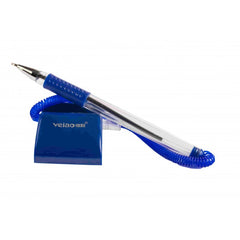 Pix cu bila CNX V-752 T2776-2006, cu suport birou, corp transparent, grip cauciucat, scris albastru