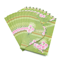 Plic color CNX, diverse culori, 110x160mm, model cu trandafir roz, set 10 buc