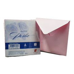 Plic color pentru invitatie Colorarte Perla, roz perlat, 120g/mp, 145x145mm, set 25 buc