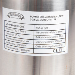 Pompa submersibila 1,3kW 30/60m 3000l/h 1" FP