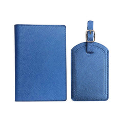 Portofel pentru Pasaport si Carduri, Kaveny, 23x16 cm, 70g, din Piele PU, Suport Pix, Accesoriu Suport Eticheta, Unisex, Multifunctional, Albastru
