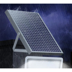 Proiector LED cu Panou Solar Kaveny, Senzor lumina, Waterproof, 600 LED-uri incorporate, 300W, 37x26.5 cm, IP67, Design Modern, Negru