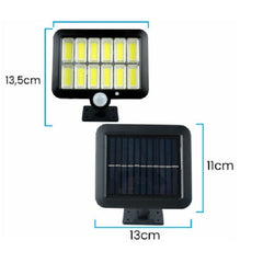 Lampa Solara LED 120 COB, Kaveny, 12 Grile, Senzor de Lumina si Miscare, Lungime Cablu 5 m, Lumina Alba