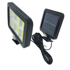 Lampa Solara LED 120 COB, Kaveny, 6 Grile, Senzor de Lumina si Miscare, Lungime Cablu 4.8 m, Lumina Alba