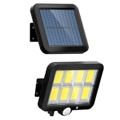 Lampa Solara LED 160 COB, Kaveny, 8 Grile, Senzor de Lumina si Miscare, Lungime Cablu 4.6 m, Lumina Alba