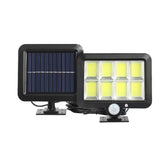 Lampa Solara LED 160 COB, Kaveny, 8 Grile, Senzor de Lumina si Miscare, Lungime Cablu 4.6 m, Lumina Alba