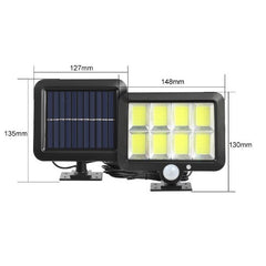 Lampa Solara LED 160 COB, Kaveny, 8 Grile, Senzor de Lumina si Miscare, Lungime Cablu 4.6 m, Lumina Alba