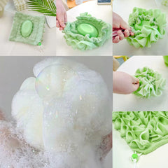 Prosop de Baie, Kadeny, 2in1, cu Burete din Plasa, 17 x 17 cm, Verde