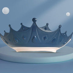 Viziera de Protectie Baie Pentru Copii, Fippy, Model Coroana, Dimensiune ajustabila, Durabil, Usor de curatat, Impotriva Samponului, pentru Ochi si Urechi, TPE+PP, 15x13 cm, Albastru Inchis