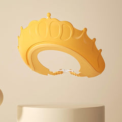 Viziera de Protectie Baie Pentru Copii, Fippy, Model Coronita, Dimensiune ajustabila, Durabil, Usor de curatat, Impotriva Samponului, pentru Ochi si Urechi, TPE+PP, 24x22 cm, Galben