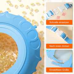 Viziera de Protectie Baie Pentru Copii, Fippy, Model Coronita, Dimensiune ajustabila, Durabil, Usor de curatat, Impotriva Samponului, pentru Ochi si Urechi, TPE+PP, 24x22 cm, Albastru