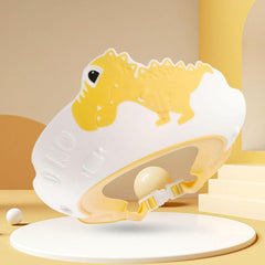 Viziera de Protectie Baie Pentru Copii, Fippy, Model Dinozaur, Dimensiune ajustabila, Durabil, Usor de curatat, Impotriva Samponului, pentru Ochi si Urechi, TPE+PP, 22x21 cm, Galben