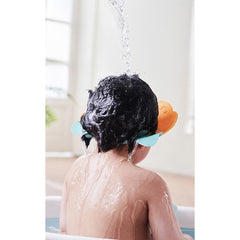 Viziera de Protectie Baie Pentru Copii, Fippy, Model Coronita Leu, Dimensiune ajustabila, Durabil, Usor de curatat, Impotriva Samponului, pentru Ochi si Urechi, TPE+PP, 21x20.5 cm, Portocaliu