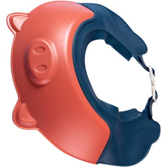 Viziera de Protectie Baie Pentru Copii, Fippy, Model Purcelus, Dimensiune ajustabila, Durabil, Usor de curatat, Impotriva Samponului, pentru Ochi si Urechi, TPE+PP, 23x23 cm, Rosu