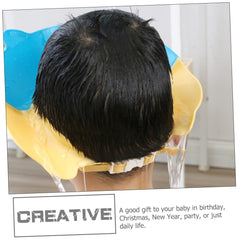 Viziera de Protectie Baie Pentru Copii, Fippy, Model Purcelus, Dimensiune ajustabila, Durabil, Usor de curatat, Impotriva Samponului, pentru Ochi si Urechi, TPE+PP, 23x23 cm, Albastru