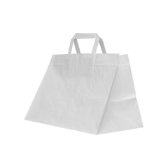 Punga hartie Colorarte 50907, 26X17X25cm, 70g/mp, alba, manere din banda hartie, pentru catering