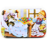 Puzzle 60 de Piese din Lemn in Cutie Metalica, Kaveny, Model Scufita Rosie, Educativ, Dezvoltare Abilitati Cognitive, pentru Prescolari, 22.5x13.5 cm, Multicolor