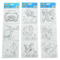 Puzzle carton 3in1 16 piese Colorarte de colorat, diverse modele, E-008, 3+ ani