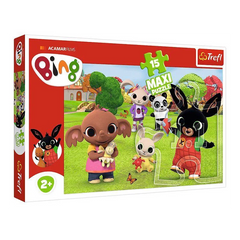 Puzzle carton 15 piese Trefl Maxi - Bing - animalute, 14335, 2+ ani