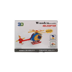 Puzzle lemn 3D - Elicopter colorat, 6+ ani, Colorarte