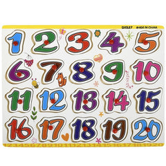 Puzzle lemn educativ - Invata Numere 1-20, 20 piese, 3+ ani, CNX, DX537