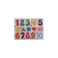 Puzzle lemn educativ - Cifre si forme, 15 piese, 3+ ani, Colorarte, DX 538