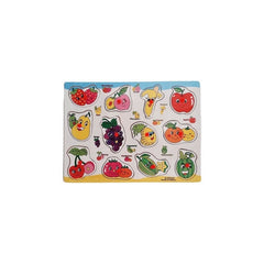 Puzzle lemn educativ - Invata fructele, 12 piese, 3+ ani, Colorarte, DX543