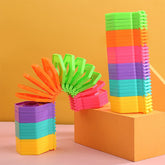 Puzzle pentru copii, Kaveny, fidget loop, functie stivuire, bucle, decompresie, curcubeu, 20 cm