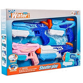 Set 4x Pistol cu Apa pentru Copii, Kaveny, 6ani+, Albastru+Roz, 300 ML