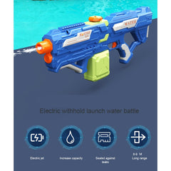 Pistol cu Apa pentru Copii, Rezervor 600ml, Kaveny, 14ani+, cu baterie 1200mAh, Electric Burst, Albastru/Verde, 800ML