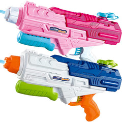 Set 2x Pistol cu Apa pentru Copii, Rezervor, Pentru Piscina/Plaja, Kaveny, 6ani+, Roz + Albastru, 1200 ML