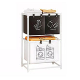 Cos de Rufe, Kadeny, cu 2 Etaje, Kadeny, 3 Cosuri, Cadru de Otel Inoxidabil, 97x28x57 cm, Alb