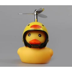 Ratusca Decorativa, Kaveny, pentru Bicicleta, Motocicleta, Masina, cu Sistem de Prindere, Lumini, 7.5 x 9 cm, cu Casca, Galben