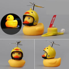 Ratusca Decorativa, Kaveny, pentru Bicicleta, Motocicleta, Masina, cu Sistem de Prindere, Lumini, 7.5 x 9 cm, cu Casca, Galben