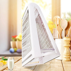 Razatoare de bucatarie cu cutie colectoare Kaveny, doua tipuri de lame, carcasa inox si ABS, design practic, alb
