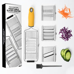 Razatoare multifunctionala Kaveny, Inox, 4 tipuri de lame, usor de manevrat, maner din ABS ergonomic,33 x 8.6 cm, periuta curatare inclusa, Lame interschimbabile, Argintiu