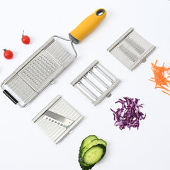 Razatoare multifunctionala Kaveny, Inox, 4 tipuri de lame, usor de manevrat, maner din ABS ergonomic,33 x 8.6 cm, periuta curatare inclusa, Lame interschimbabile, Argintiu