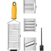 Razatoare multifunctionala Kaveny, Inox, 4 tipuri de lame, usor de manevrat, maner din ABS ergonomic,33 x 8.6 cm, periuta curatare inclusa, Lame interschimbabile, Argintiu