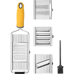 Razatoare multifunctionala Kaveny, Inox, 4 tipuri de lame, usor de manevrat, maner din ABS ergonomic,33 x 8.6 cm, periuta curatare inclusa, Lame interschimbabile, Argintiu
