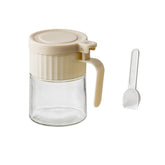 Recipient Condimente, Kadeny, din Stilca, 180 ml, cu Maner si Lingurita, 10.6 x 7 x 7 cm, Capac Mat, Alb