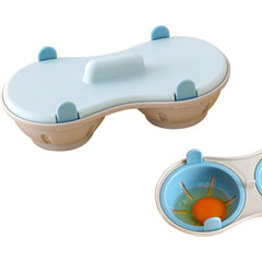 Recipient Dublu pentru Oua, Kadeny, din Plastic Kadeny, pentru Gatit la Microunde, 22 x 11.8 x 8 cm, Albastru