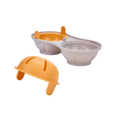 Recipient Dublu pentru Oua, Kadeny, din Plastic Kadeny, pentru Gatit la Microunde, 22 x 11.8 x 8 cm, Portocaliu