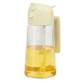 Recipient Ulei 2 in 1, Kadeny, Functie Spray & Turnare, din Sticla, Fara Scurgere, 18.5 x 7.7 cm, 470 ml, Alb