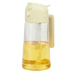 Recipient Ulei 2 in 1, Kadeny, Functie Spray & Turnare, din Sticla, Fara Scurgere, 18.5 x 7.7 cm, 470 ml, Alb