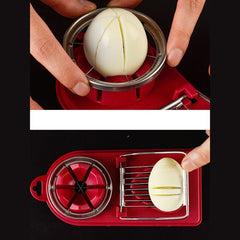 Feliator multifunctional Kaveny pentru oua, mozzarela, fructe, 2 forme de feliere, agatatoare, 20 cm, Visiniu